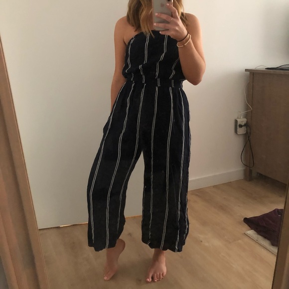 Urban Outfitters Pants - Silence and noise culotte navy striped romper